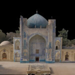 A digital rendering of the Green Mosque in Balkh, Afghanistan