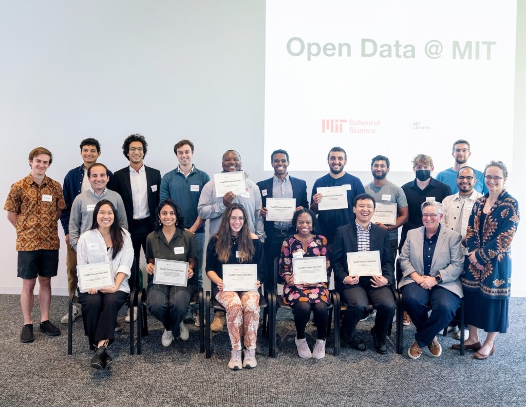 MIT Prize for Open Data honorees pose for a group picture